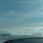 Above the clouds leaving England